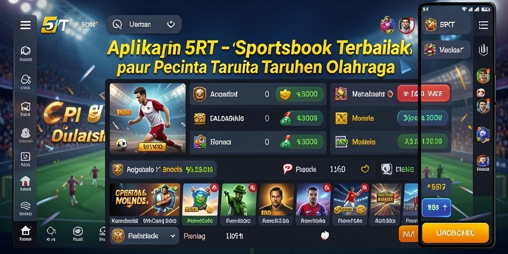 Tampilan gameplay Sportsbook yang menarik dan interaktif di 5RT.