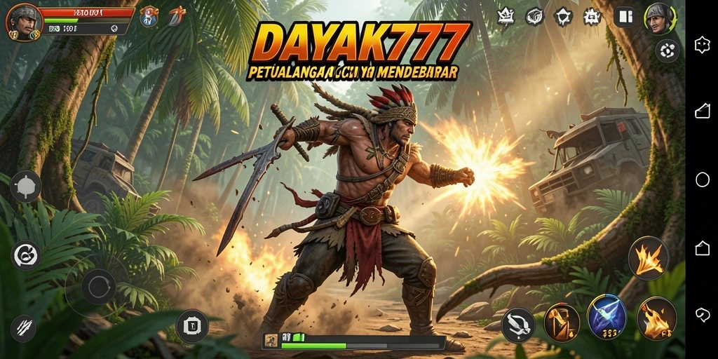 Tampilan gameplay DAYAK777 yang mendebarkan dan penuh aksi.