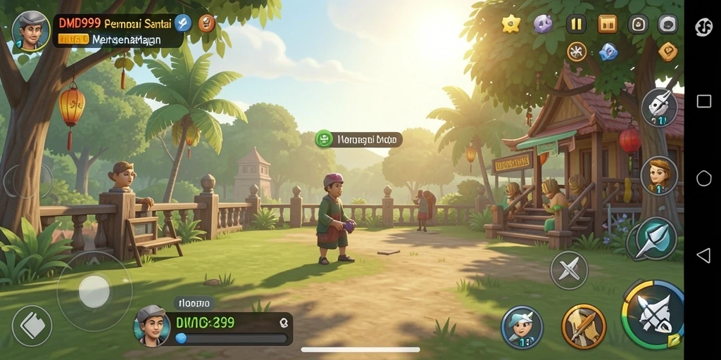 Tangkapan layar DMD999 menampilkan gameplay yang menarik dan penuh warna.