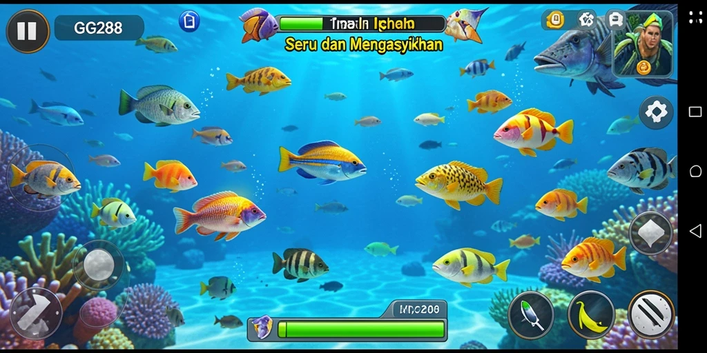 Tangkapan layar gameplay Tembak Ikan GG288 yang menarik.