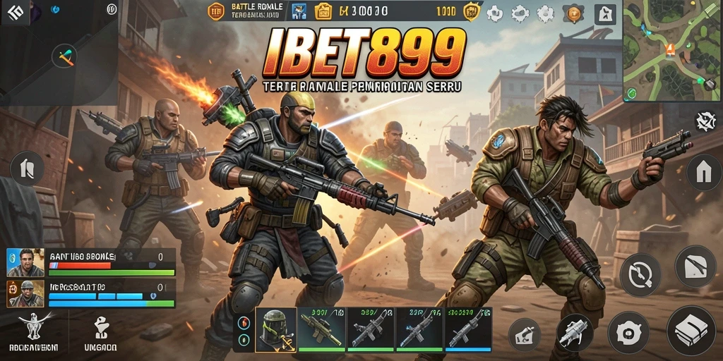 Screenshot IBET899 menampilkan aksi seru dalam pertempuran Battle Royale.