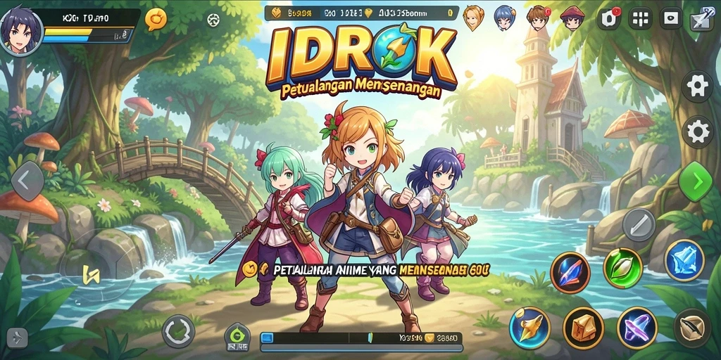 Screenshot IDROK menampilkan karakter Anime dalam aksi yang mendebarkan.