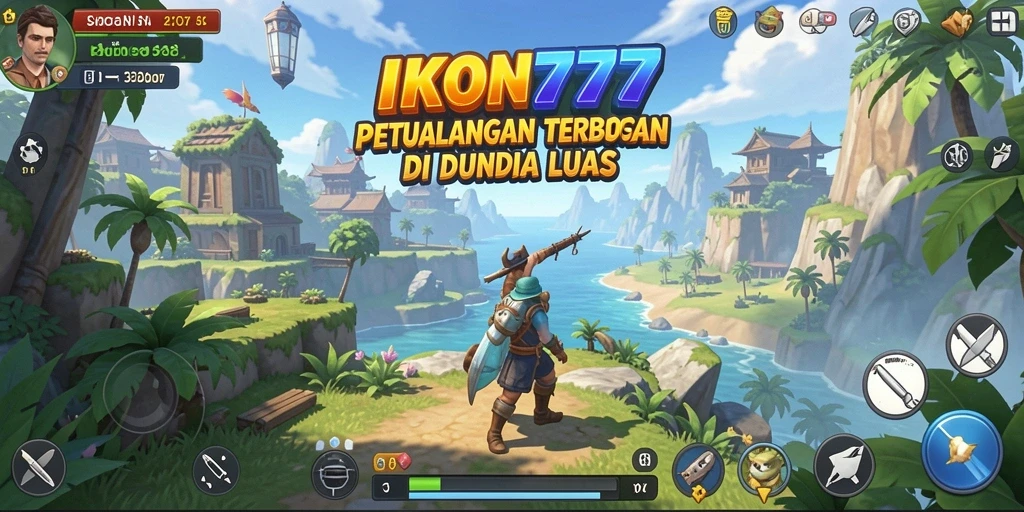 Screenshot gameplay IKON777 menampilkan eksplorasi dunia yang luas.