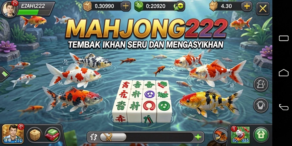 Tampilan aksi menembak ikan di <strong>MAHJONG222</strong> yang seru.
