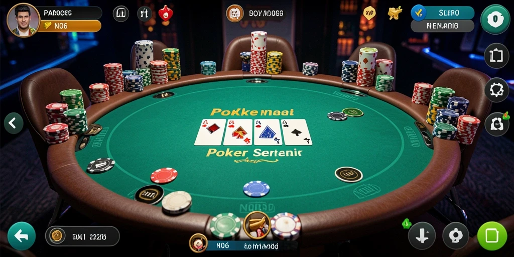Screenshot gameplay N06 menampilkan momen seru saat bermain poker.