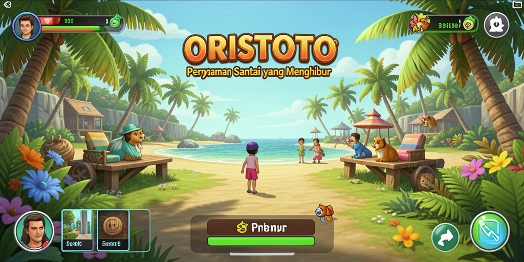 Tangkapan layar gameplay ORISTOTO yang sangat menghibur dan penuh warna.