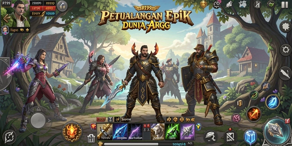 Screenshot menampilkan aksi penuh dari gameplay ARPG yang seru.