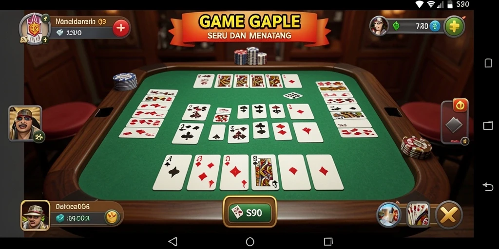 Tampilan gameplay seru dari S80 yang menampilkan keseruan bermain Gaple.