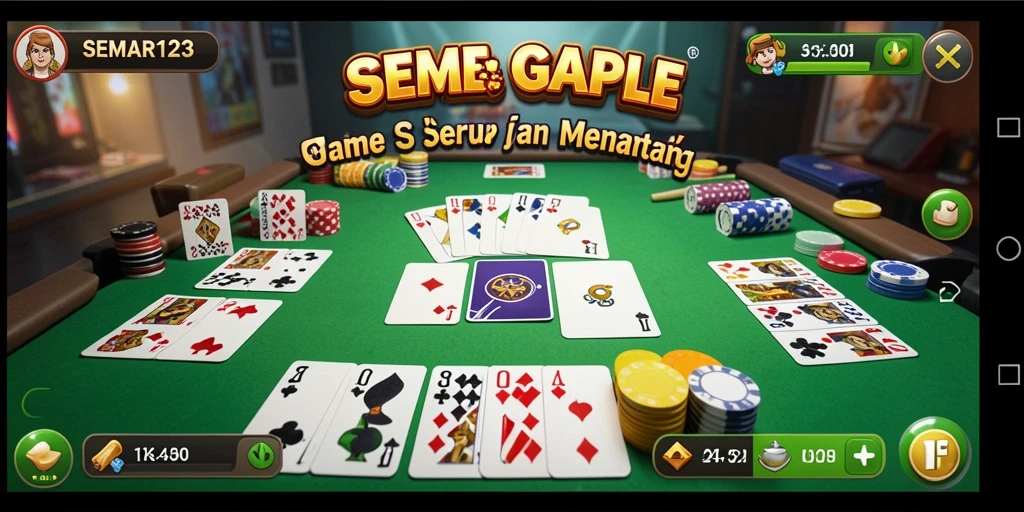 Screenshot gameplay SEMAR123 dengan suasana Gaple yang aktif.