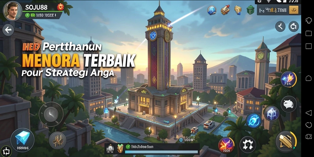 Tampilan gameplay seru SOJU88 dalam pertahanan menara.