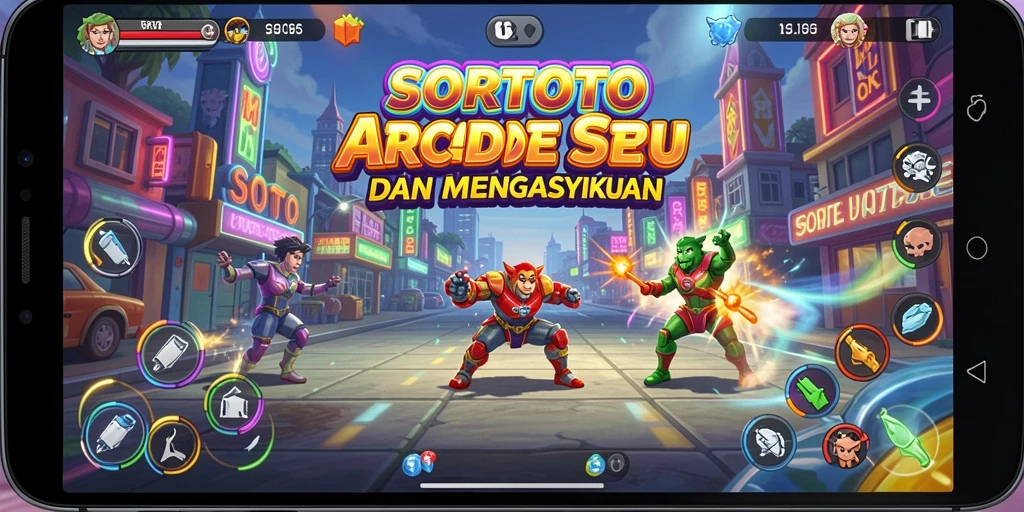 Tampilan gameplay SORTOTO yang penuh aksi dan tantangan.