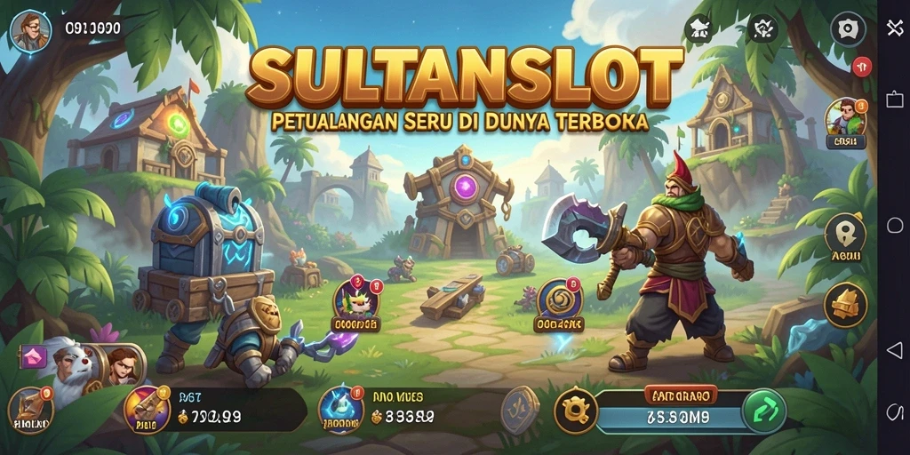 Tangkapan layar gameplay SULTANSLOT menunjukkan dunia terbuka yang luas dan beragam.