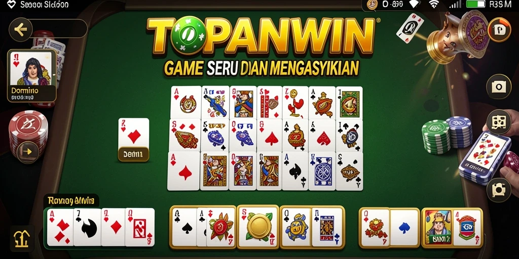 Screenshot utama dari gameplay seru Domino di TOPANWIN.