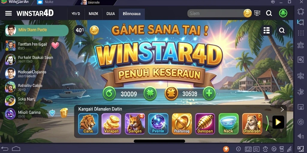 Tampilan gameplay <strong>WINSTAR4D</strong> yang mengasyikkan dan penuh warna.