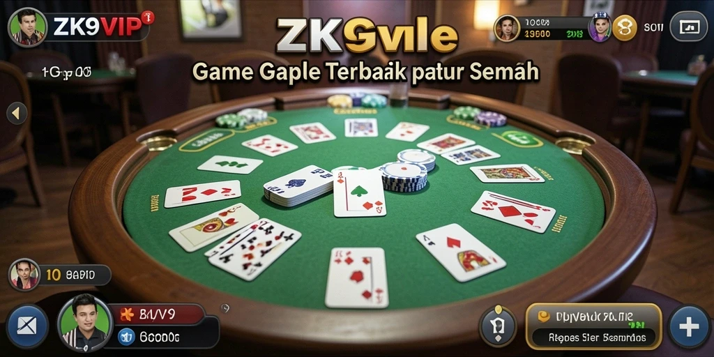Tangkapan layar utama ZK9VIP menampilkan gameplay seru Gaple.